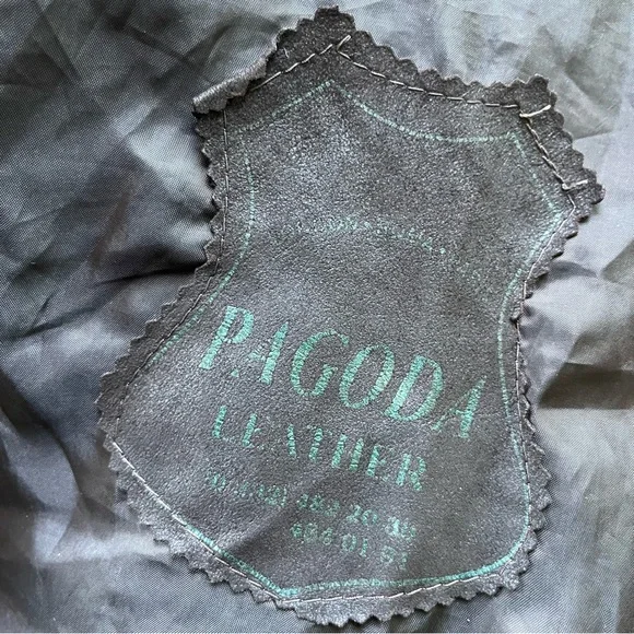 Vintage Lamb Leather Draped Jacket Belted Brown Cropped Moto Oversized Biker - Picture 8 of 10